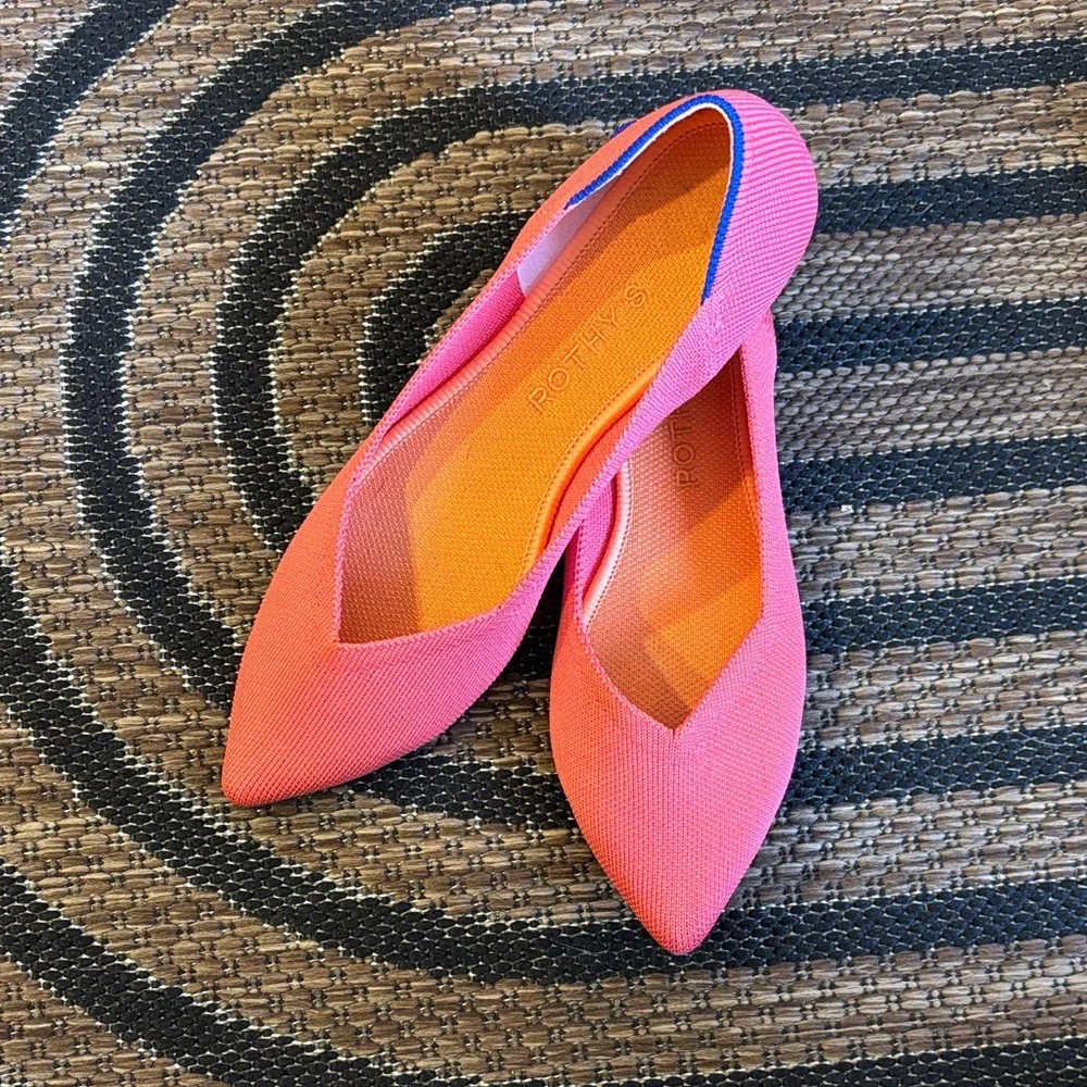 Rothy's Coral and Blue Women's Flats - Picture 2 of 3